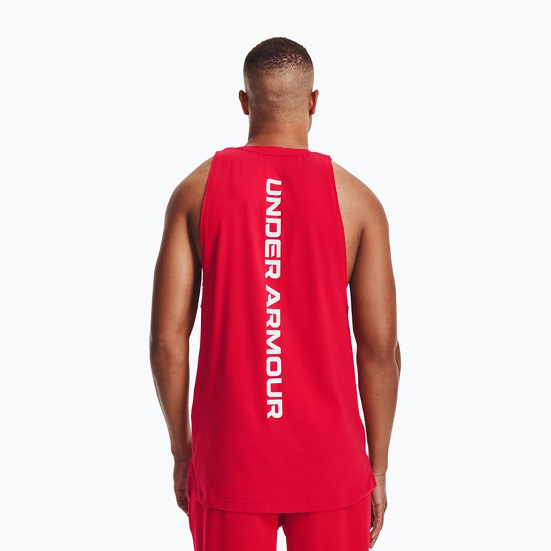 Basketball Trikot Herren Under Armour Baseline Cotton Tank 61 rot 136191-61-LG 3