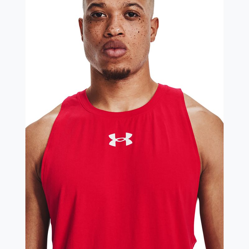 Basketball Trikot Herren Under Armour Baseline Cotton Tank 61 rot 136191-61-LG 4