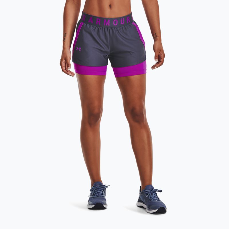 Under Armour Play Up Damen 2-in-1 Trainingsshorts marineblau und lila 1351981