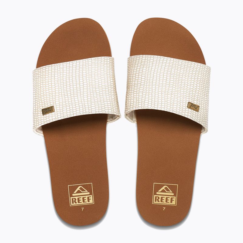 Pantoletten Damen REEF Bliss Nights Slide weiß-braun CJ256