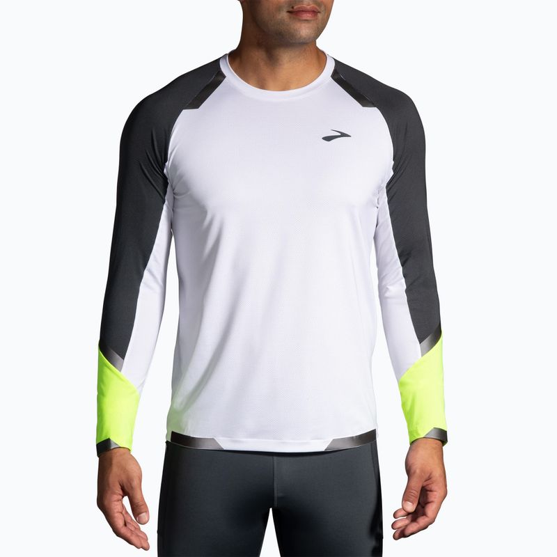 Herren Brooks Run Visible weiß/asphalt/nightlife Lauf-Longsleeve