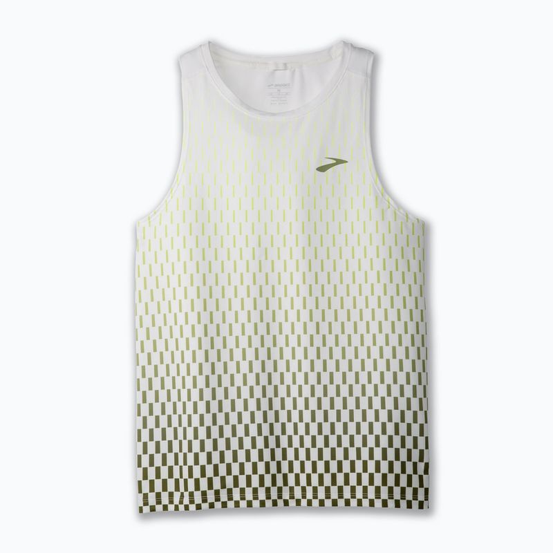 Herren-Lauftank-Top Brooks Atmosphere Singlet 2.0 weiß/interval gradient