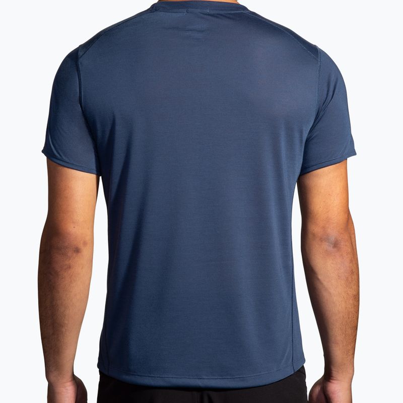 Laufshirt Herren Brooks Distance 3.0 blue slate/br logo 2