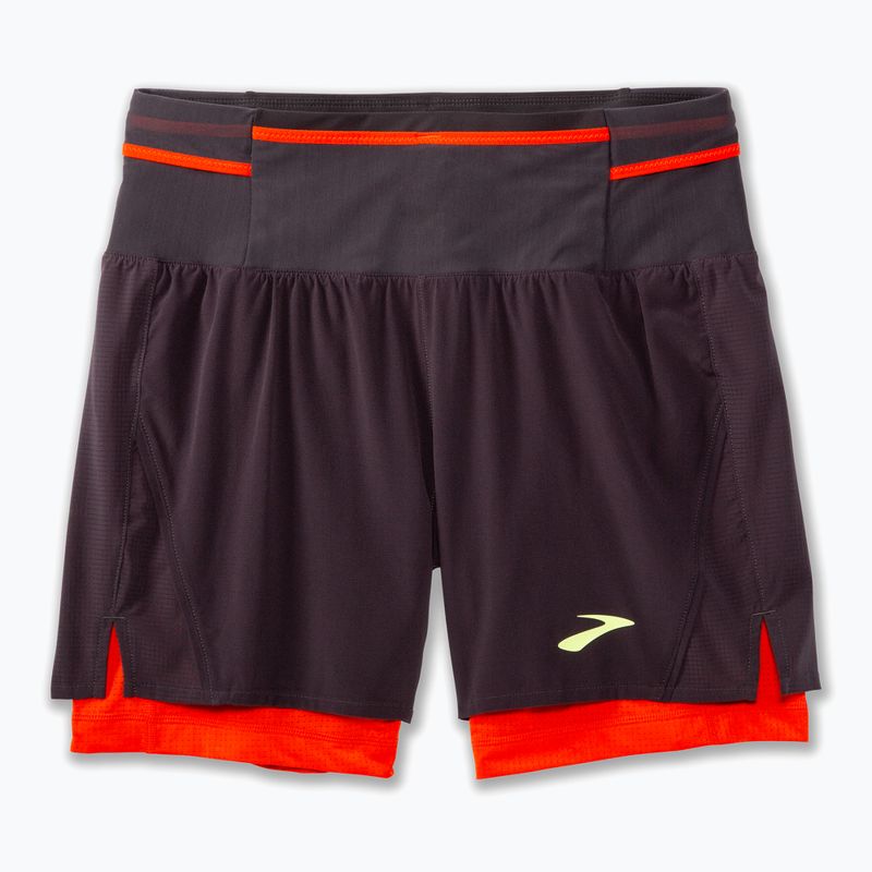 Laufshorts Herren Brooks High Point 5" 2IN1 2.0 phantom grey/cherry tomato 9