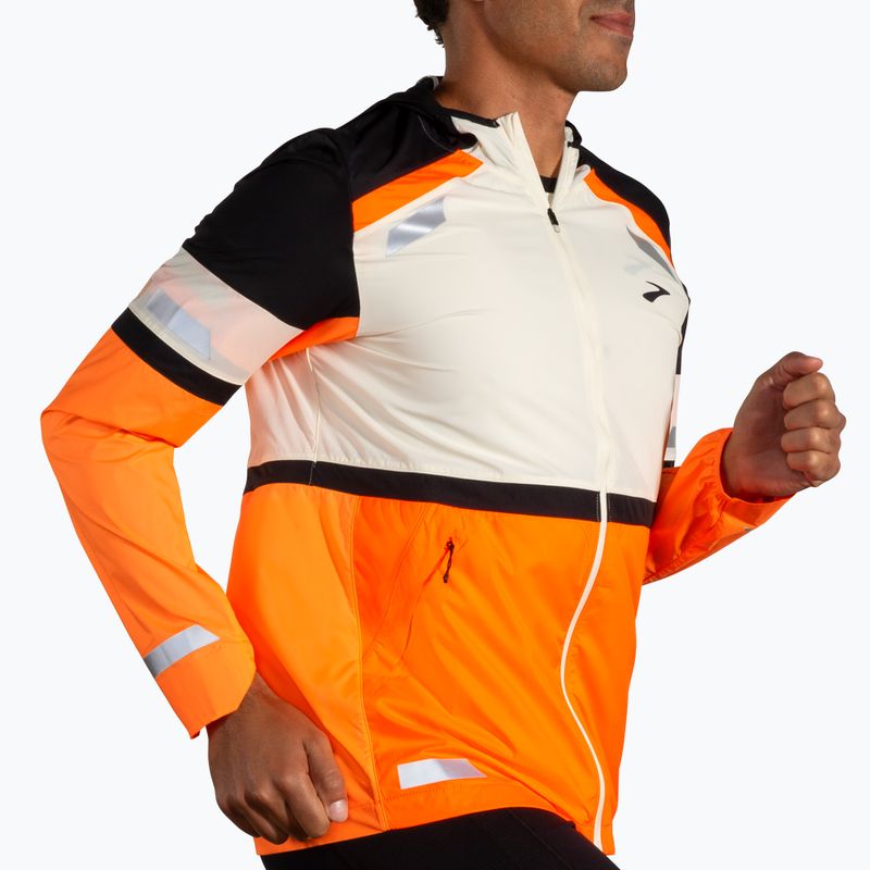 Brooks Run Visible 2.0 Herren Laufjacke ecru/fluoro flash/schwarz 3