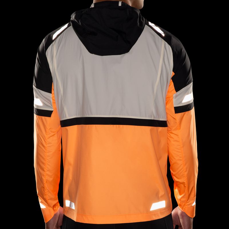 Brooks Run Visible 2.0 Herren Laufjacke ecru/fluoro flash/schwarz 5