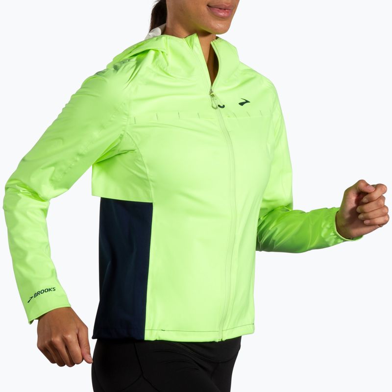 Brooks High Point Waterproof Damen Laufjacke lime/navy 3