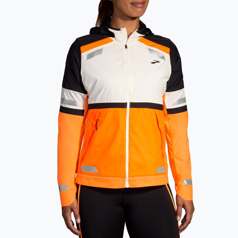 Brooks Run Visible 2.0 ecru/fluoro flash/schwarz Laufjacke für Damen