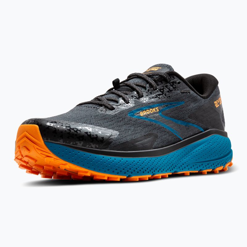 Brooks Divide 5 Herren Laufschuhe Ebenholz/blauer Saphir/orange 12