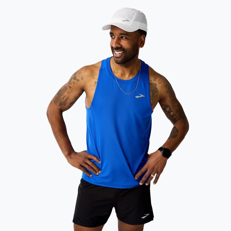 Lauf Tank Top Herren Brooks Atmosphere Singlet 3.0 neo blue 4
