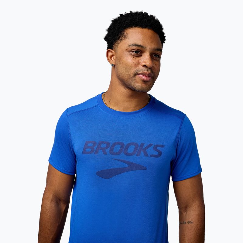 Brooks Distance 3.0 Herren Laufshirt neo blau/Brooks Logo 4