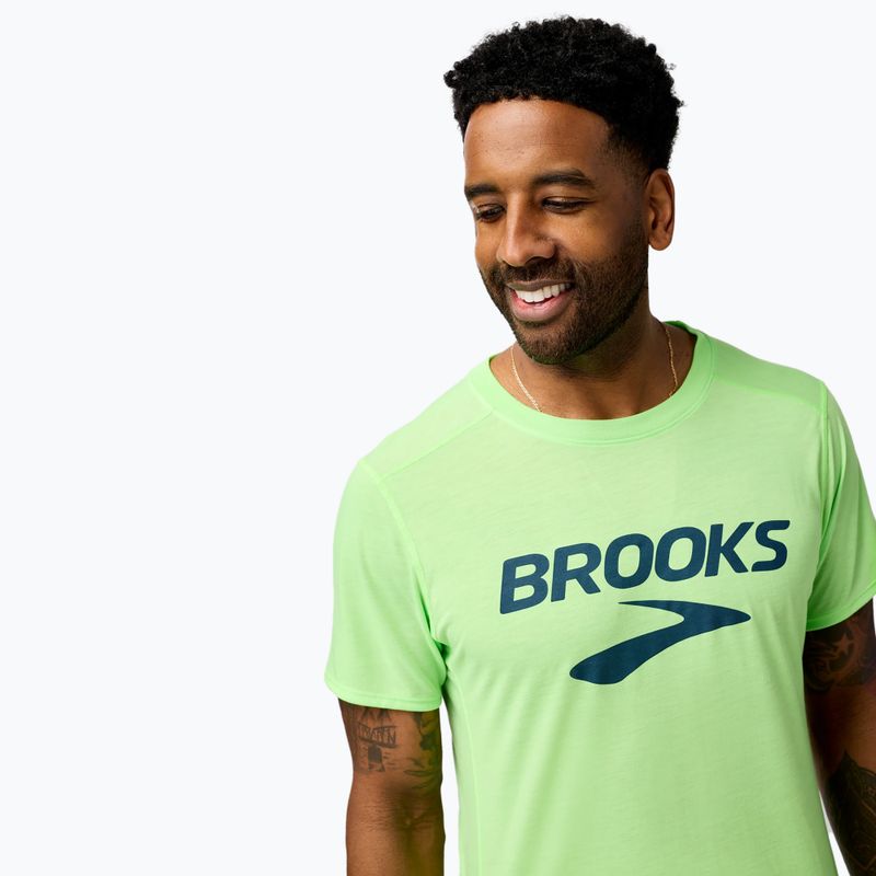 Herren Brooks Distance 3.0 neo limeade/brooks logo Laufshirt 4