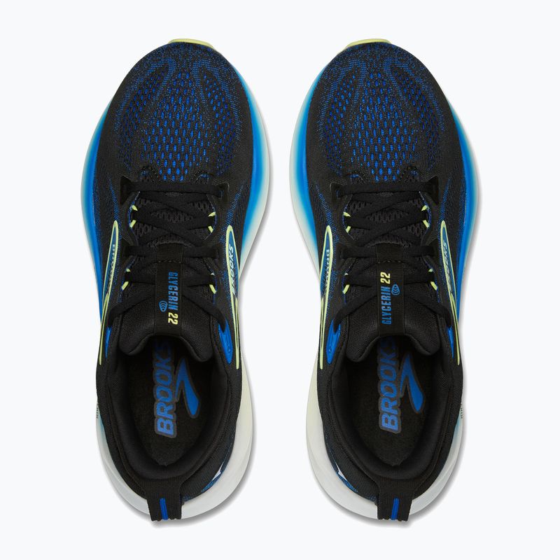 Laufschuhe Herren Brooks Glycerin 22 wide fit black/cobalt/neo yellow 12