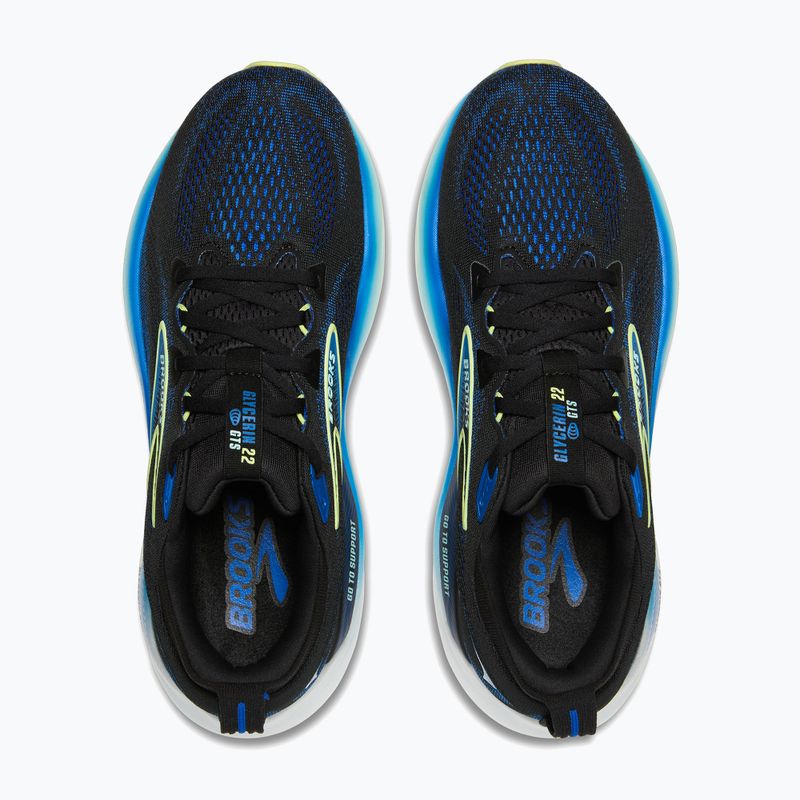 Laufschuhe Herren Brooks Glycerin GTS 22 black/cobalt/neo yellow 10