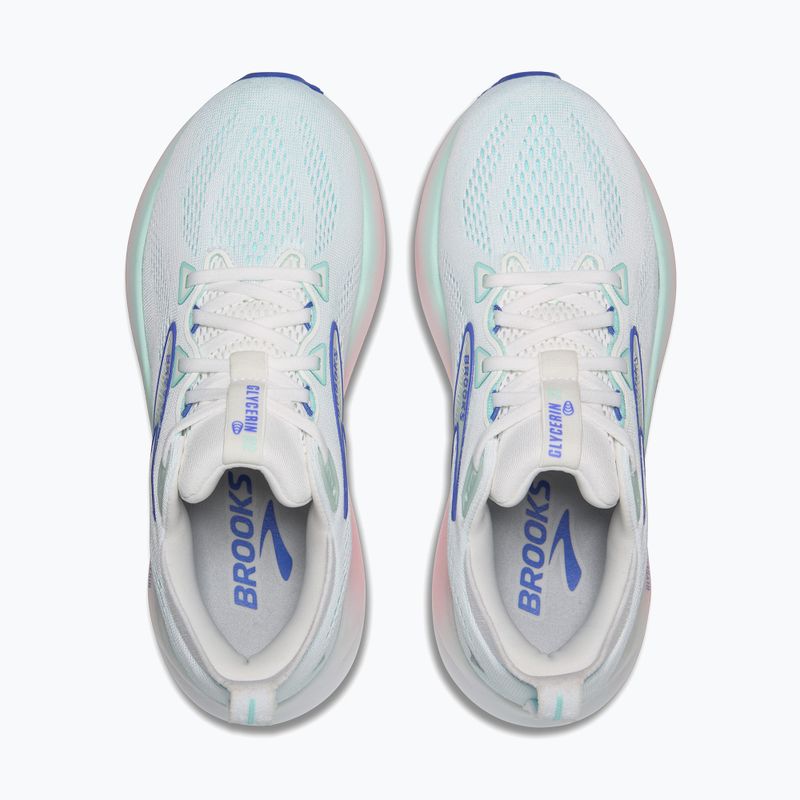 Laufschuhe Damen Brooks Glycerin 22 wide fit white/limpet shell/amPaaro blue 11