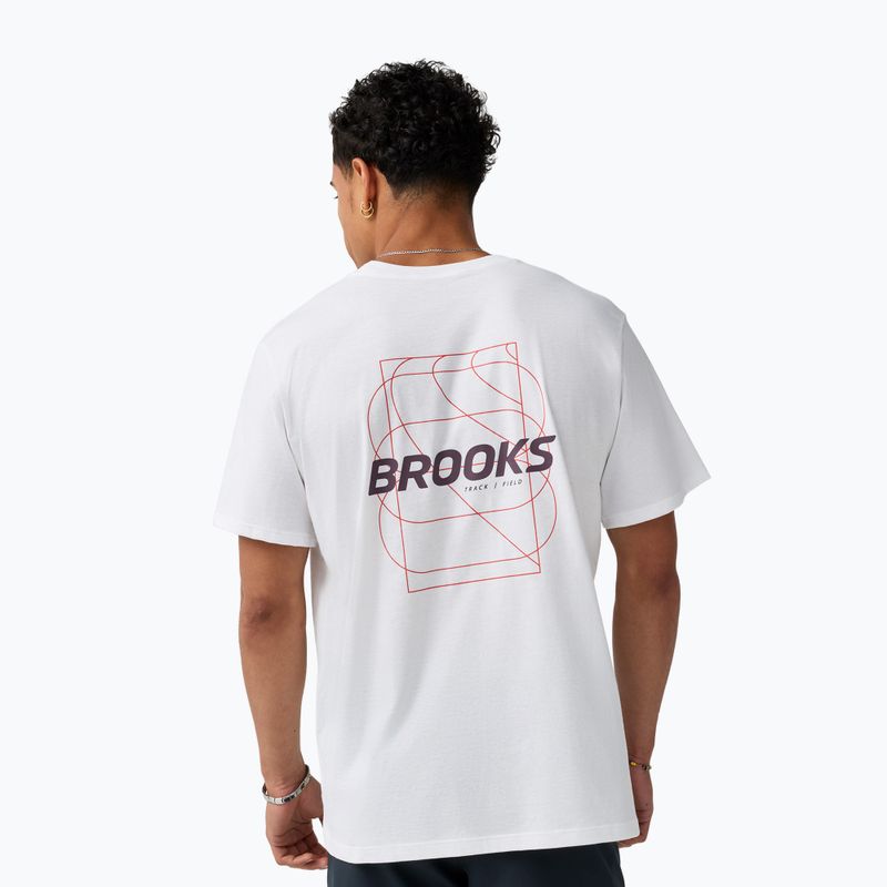 Herren-Laufshirt Brooks Graphic white/burgundy blaze/cosmic 2