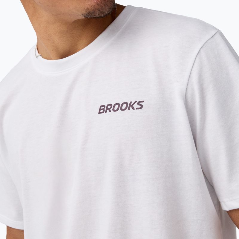 Herren-Laufshirt Brooks Graphic white/burgundy blaze/cosmic 3