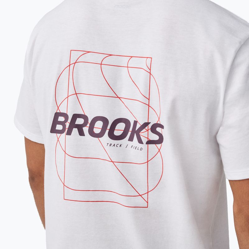 Herren-Laufshirt Brooks Graphic white/burgundy blaze/cosmic 4