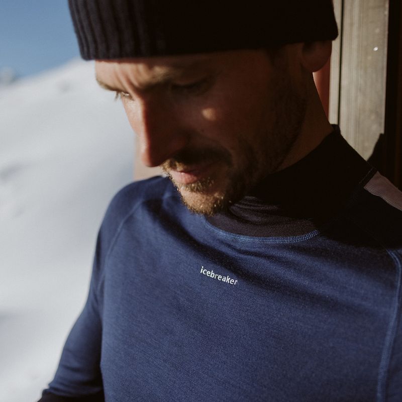 Herren Thermoaktivshirt icebreaker 200 Oasis Sonebula High Neck navy/royal navy/snow/cb 10