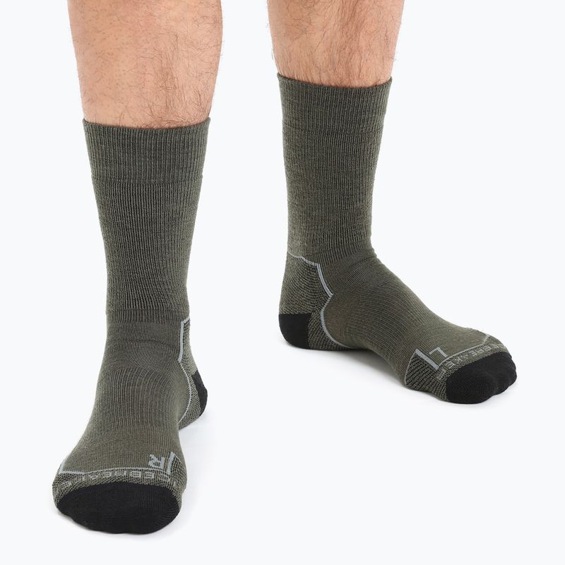 Icebreaker Herren Trekkingsocken Hike+ Medium Crew loden/blk/gritstone hthr 2