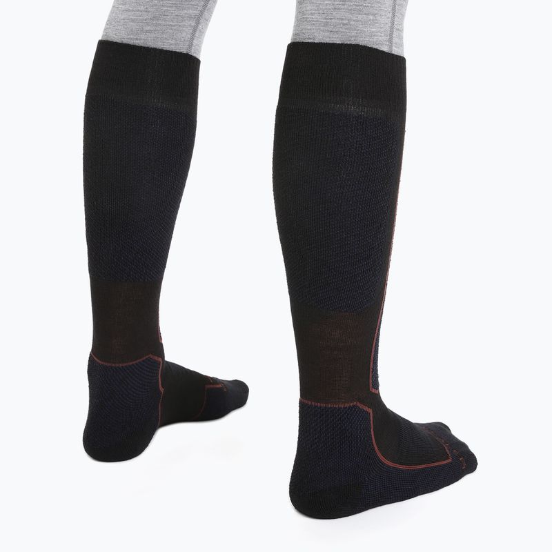 Damenskisocken icebreaker Ski+ Medium OTC schwarz/royal navy/espresso