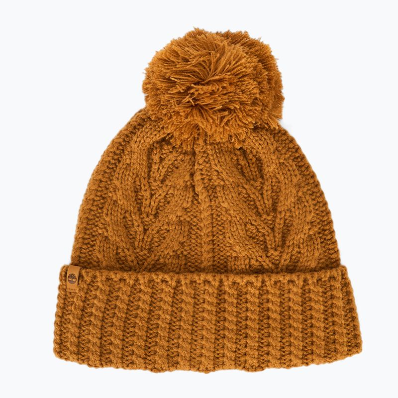 Damen Wintermütze Timberland Cable Premium Pom Beanie wheat