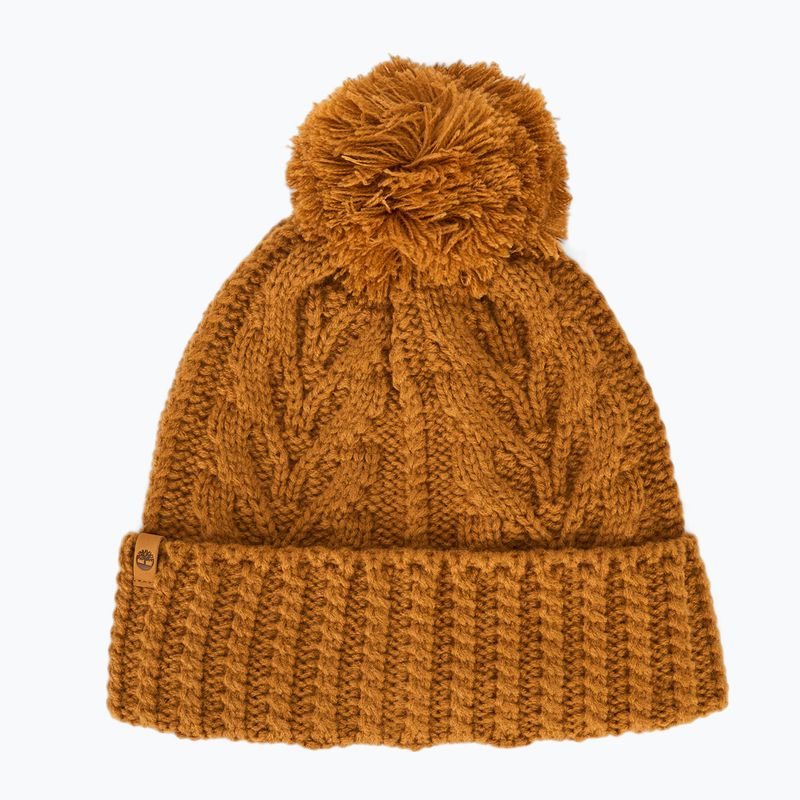Wintermütze Damen Timberland Cable Premium Pom Beanie wheat