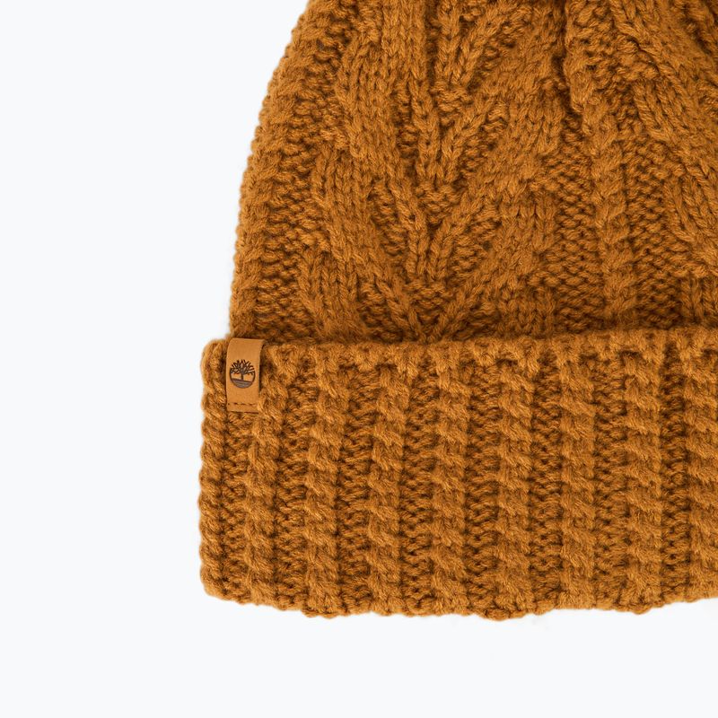 Damen Wintermütze Timberland Cable Premium Pom Beanie wheat 3