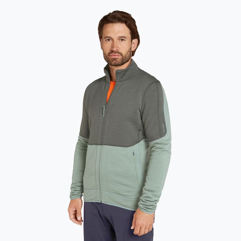 Herren Icebreaker Merino 400 RealFleece Descender LS Zip galaxy/ moss/ cb Sweatshirt