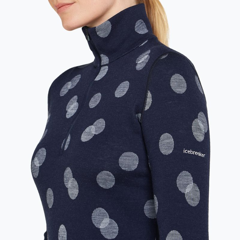 Icebreaker Damen Thermo-Sweatshirt Merino 260 Vertex LS Half Z Falling Flakes midnight navy/ snow/j 5