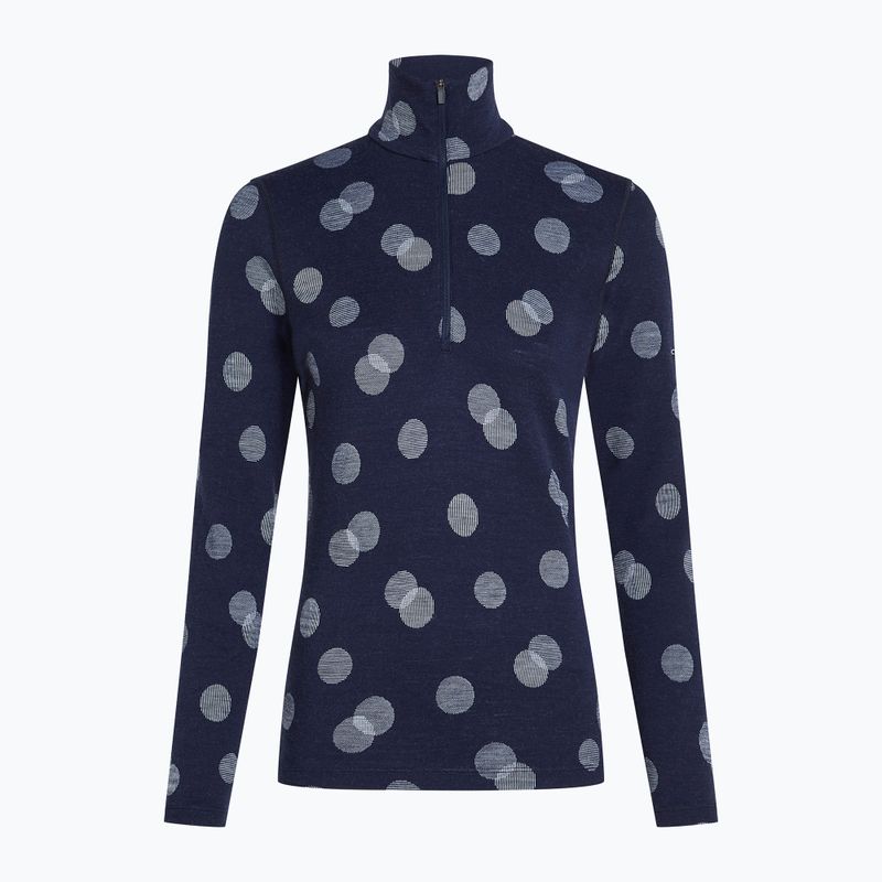 Icebreaker Damen Thermo-Sweatshirt Merino 260 Vertex LS Half Z Falling Flakes midnight navy/ snow/j 7