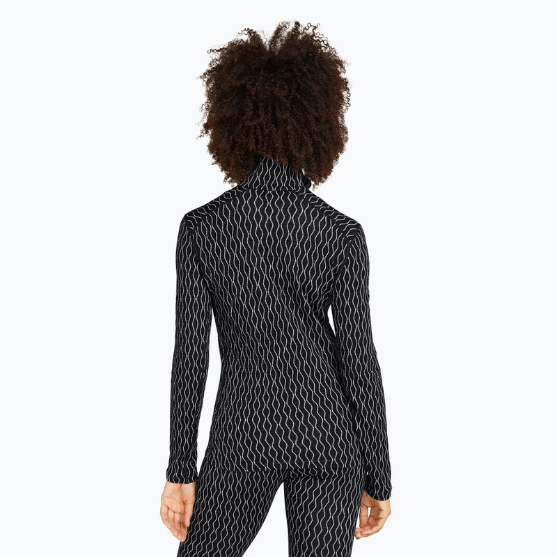Damen Thermoaktiv-Longsleeve icebreaker Merino 260 Vertex LS HZ On-Piste black/ snow/j 3
