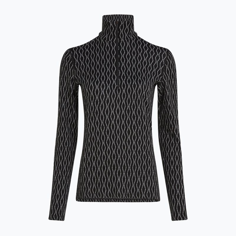 Damen Thermoaktiv-Longsleeve icebreaker Merino 260 Vertex LS HZ On-Piste black/ snow/j 5
