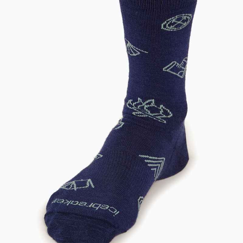 Herren Icebreaker Merino Ultralight Crew Camp Ess Trekkingsocken royal navy/cloud ray
