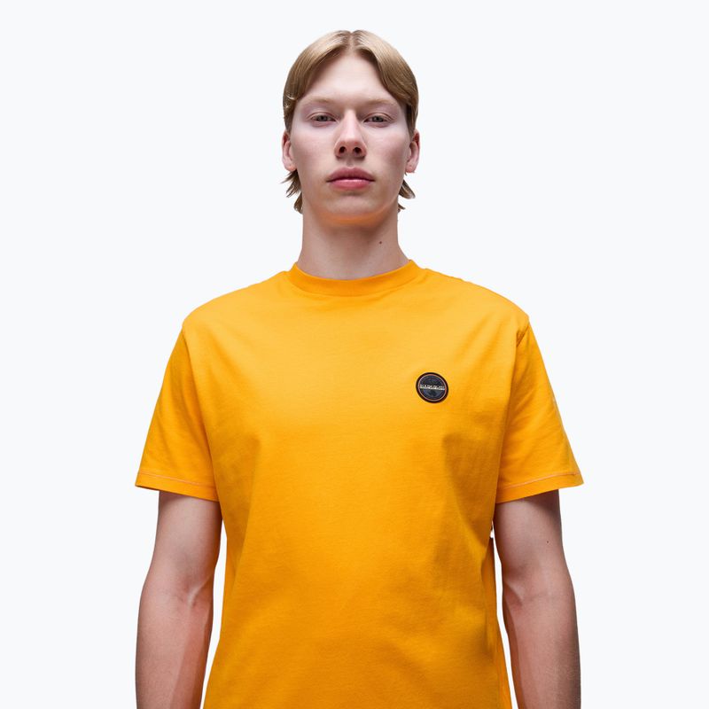 Herren Napapijri S-Badge orange Ringelblume T-shirt 4