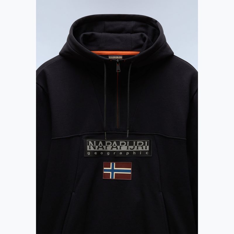 Herren Napapijri Burgee Half Zip Hooded 2.0 Sweatshirt schwarz 041 7