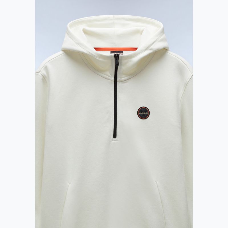 Herren Napapijri B-Badge Half Zip Hooded weißer Reiher Sweatshirt 7