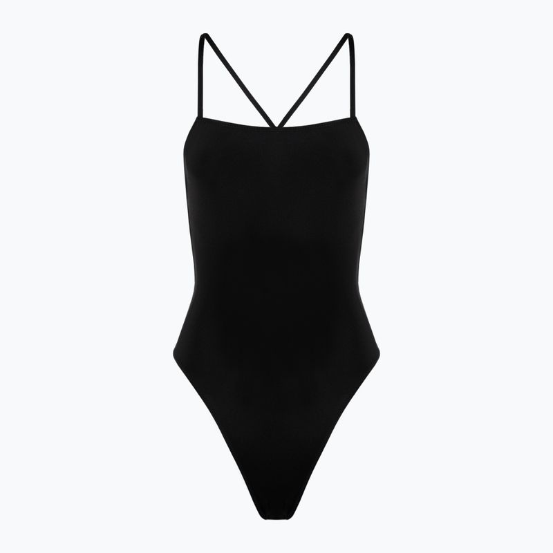 Hurley Solid Square Neck Moderate Women's One Piece Swimsuit Schwarz