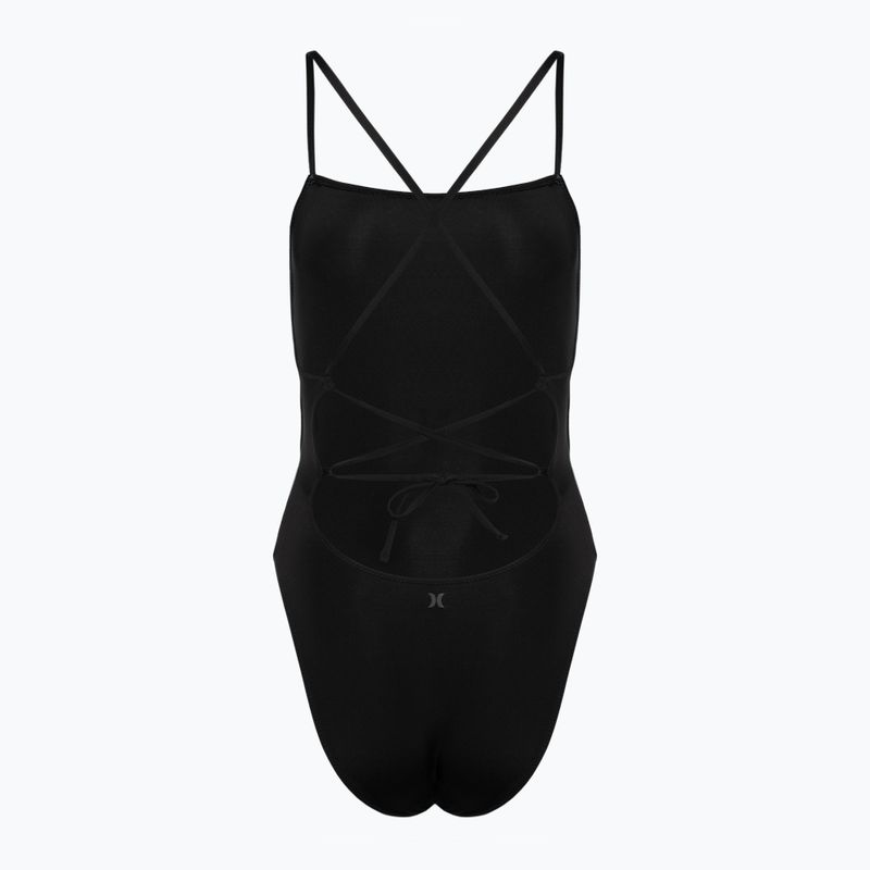Hurley Solid Square Neck Moderate Women's One Piece Swimsuit Schwarz 2