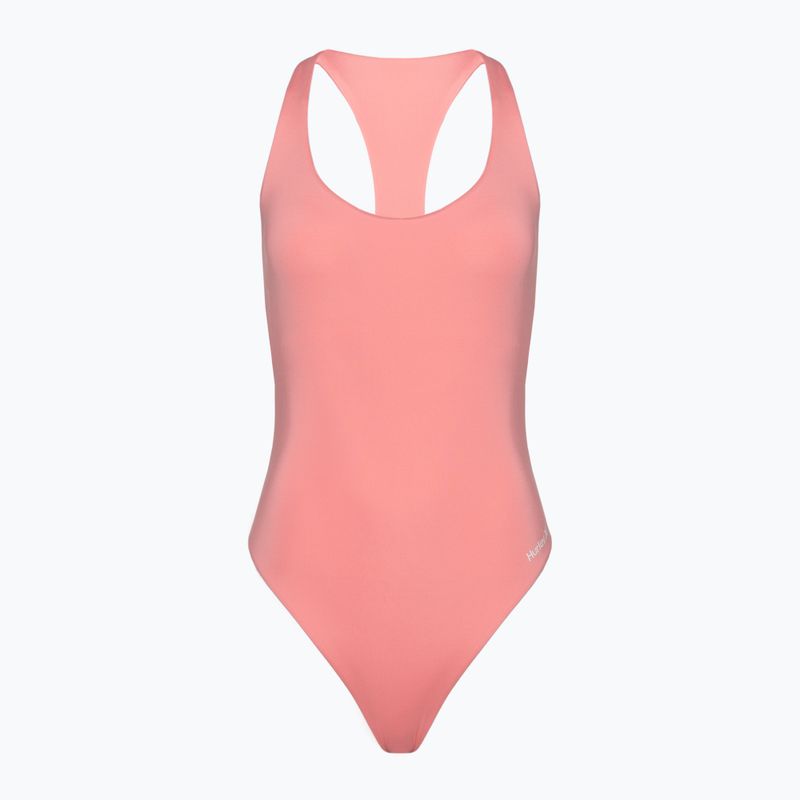 Hurley Damen O&O Solid Racerback Moderate One Piece Badeanzug pazifisch rosa
