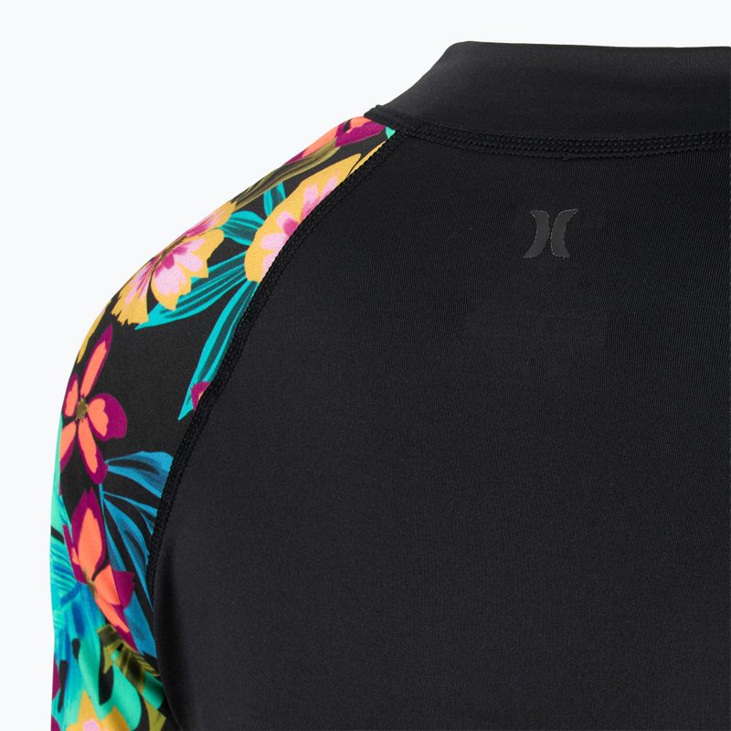 Hurley Damen Schwimmen Langarm Fiji Fantasy Zip Front Rashguard schwarz 4