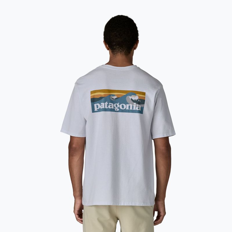 Herren Patagonia Boardshort Logo Tasche T-shirt Responsibili weiß 3