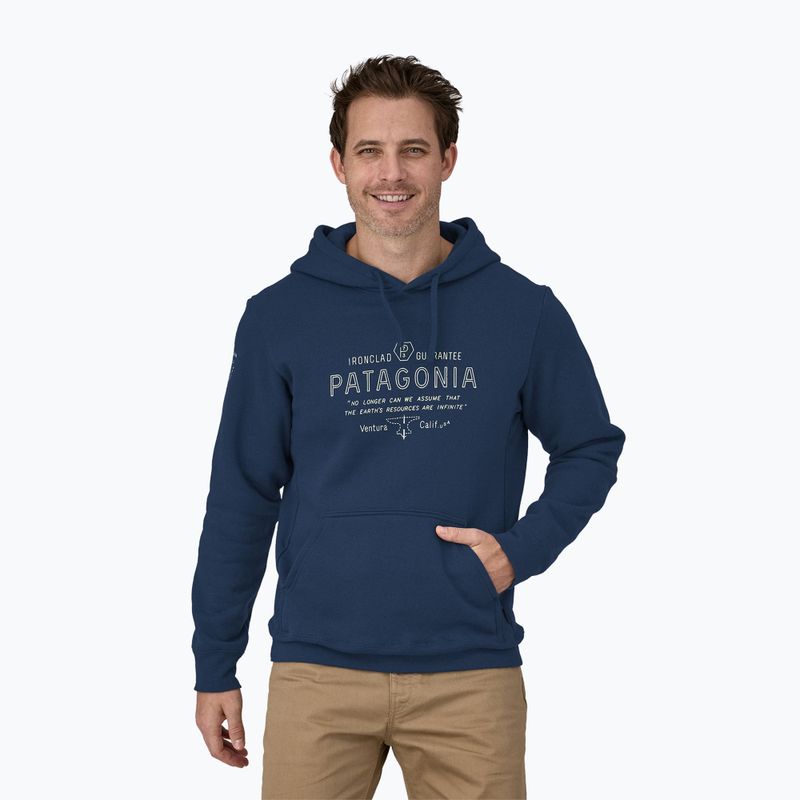 Herren Hoodie Sweatshirt Patagonia Forge Mark Uprisal Hoody lagom blue