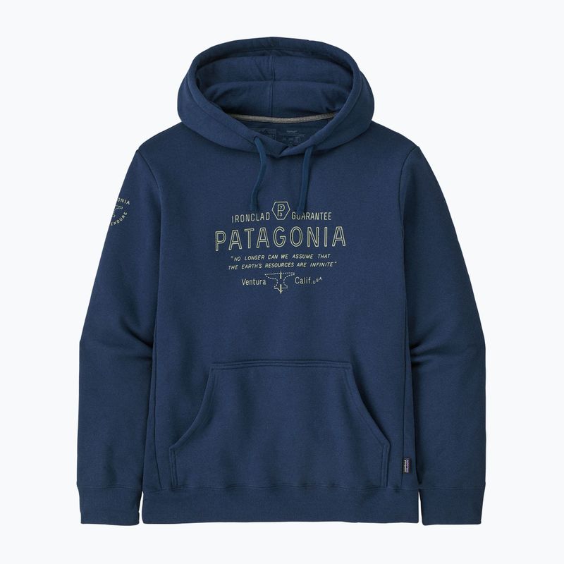 Herren Hoodie Sweatshirt Patagonia Forge Mark Uprisal Hoody lagom blue 6