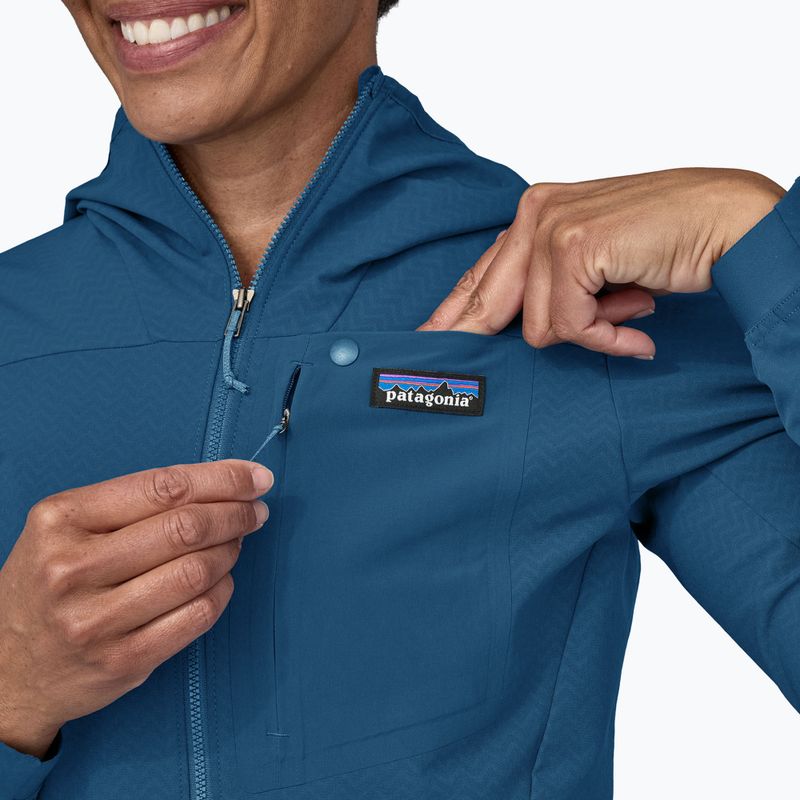Damen Softshelljacke Patagonia R1 CrossStrata Hoody lagom blau 7