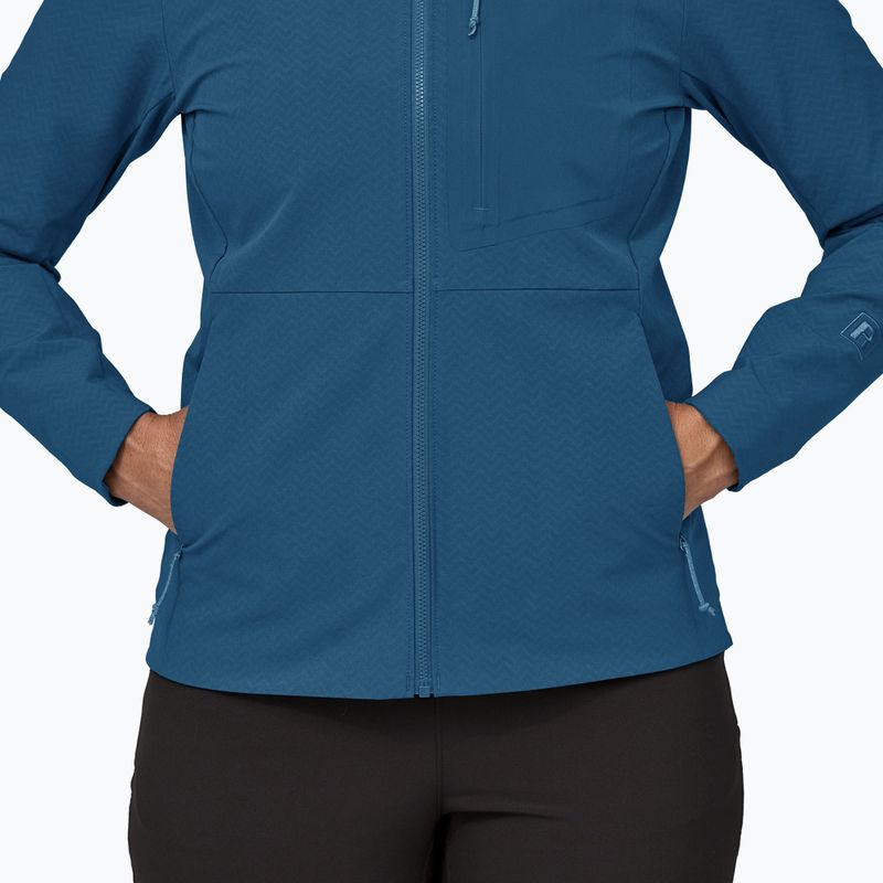Damen Softshelljacke Patagonia R1 CrossStrata Hoody lagom blau 8
