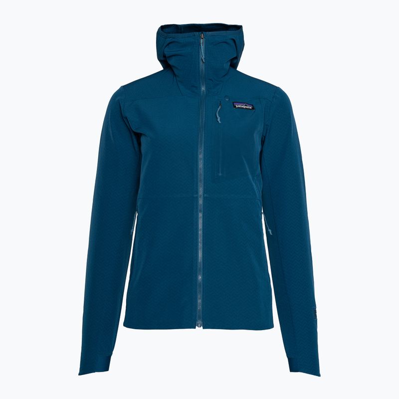 Damen Softshelljacke Patagonia R1 CrossStrata Hoody lagom blau 10
