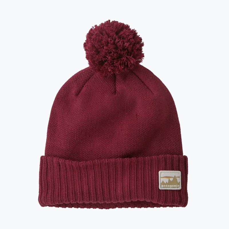 Patagonia Powder Town Beanie Wintermütze '73 skyline/karminrot