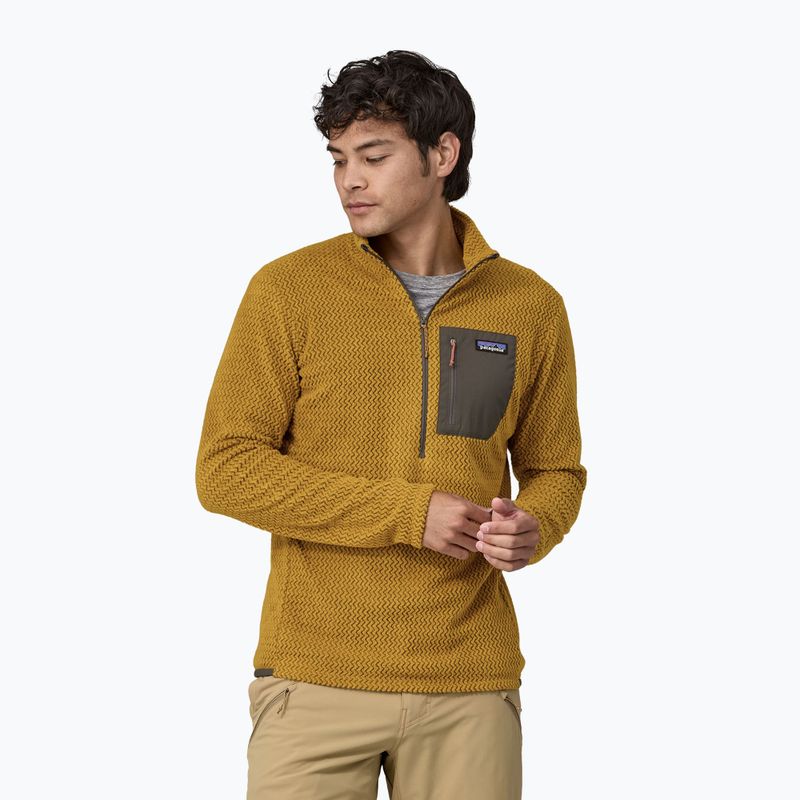 Herren Patagonia R1 Air Zip Neck Fleece-Sweatshirt cosmic gold