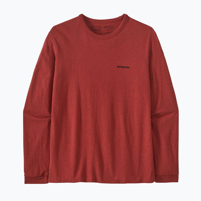 Damen-Trekking-T-Shirt Patagonia P-6 Logo Responsibili-Tee LS Wurzelholz rot